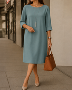 Sabine | Vestido Midi Fluido con Bolsillos