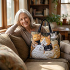 Bolso acolchado con gatitos dormidos