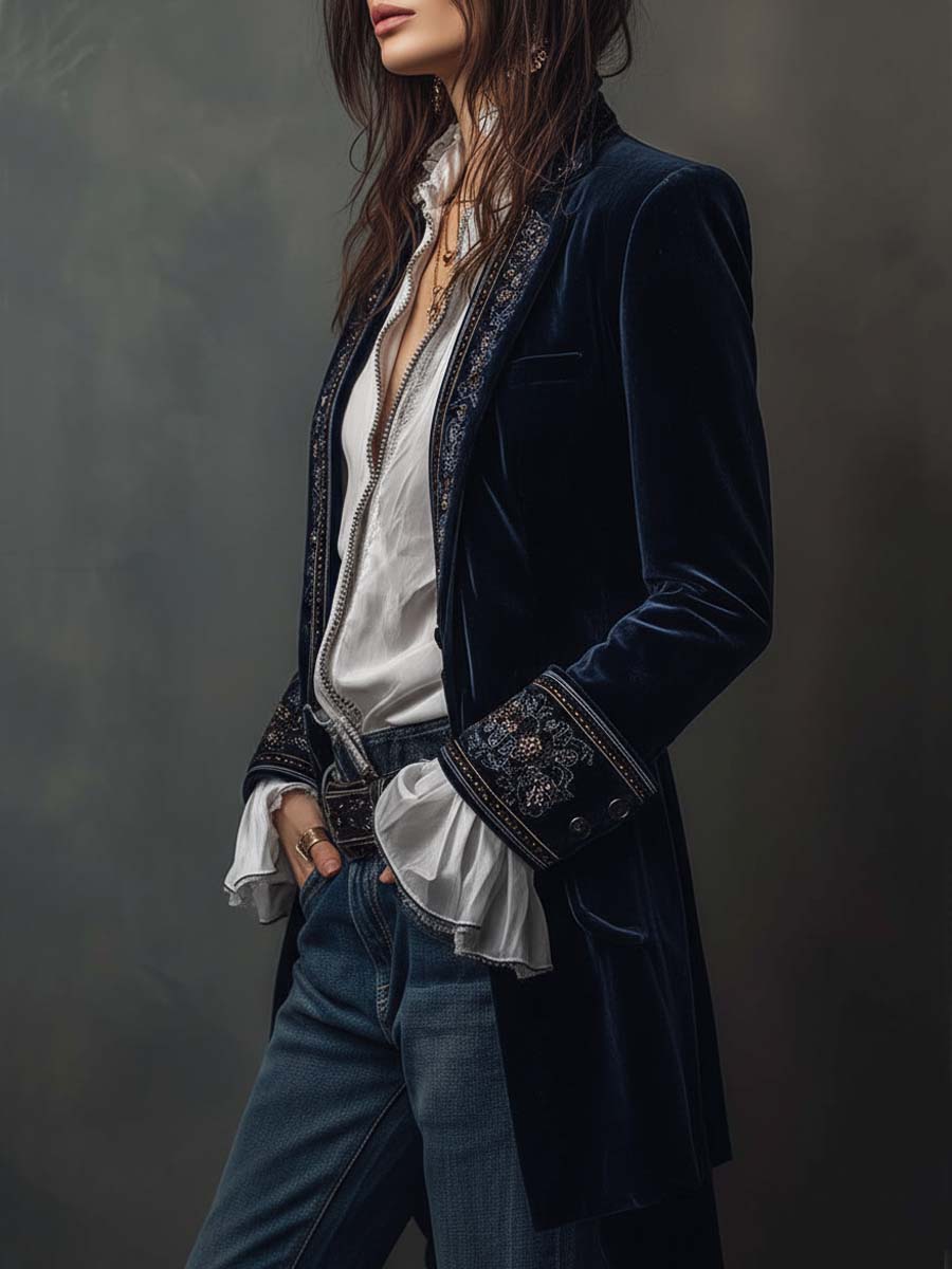 Coralie | Chaqueta larga bordada