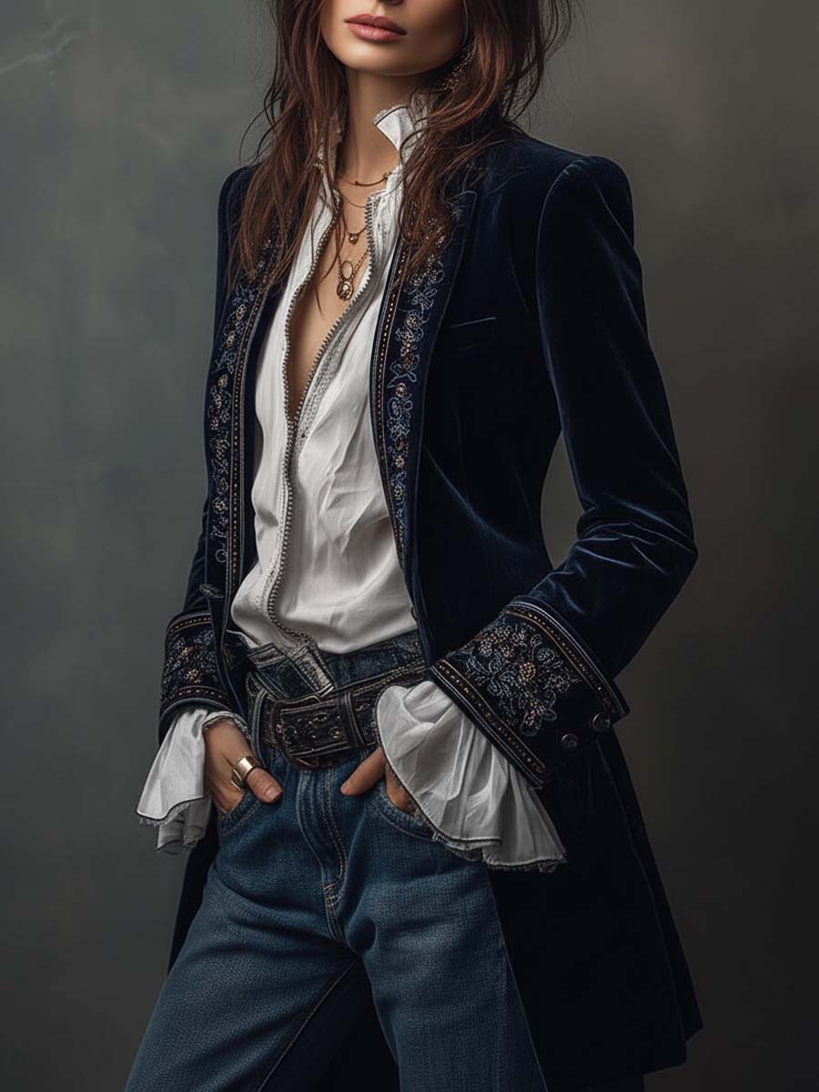 Coralie | Chaqueta larga bordada