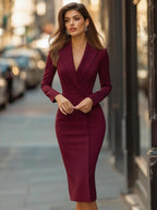 Sasha | Vestido midi elegante estilo blazer