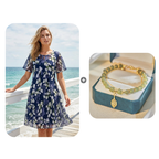 Tamsin | Vestido elegante de línea A con estampado floral