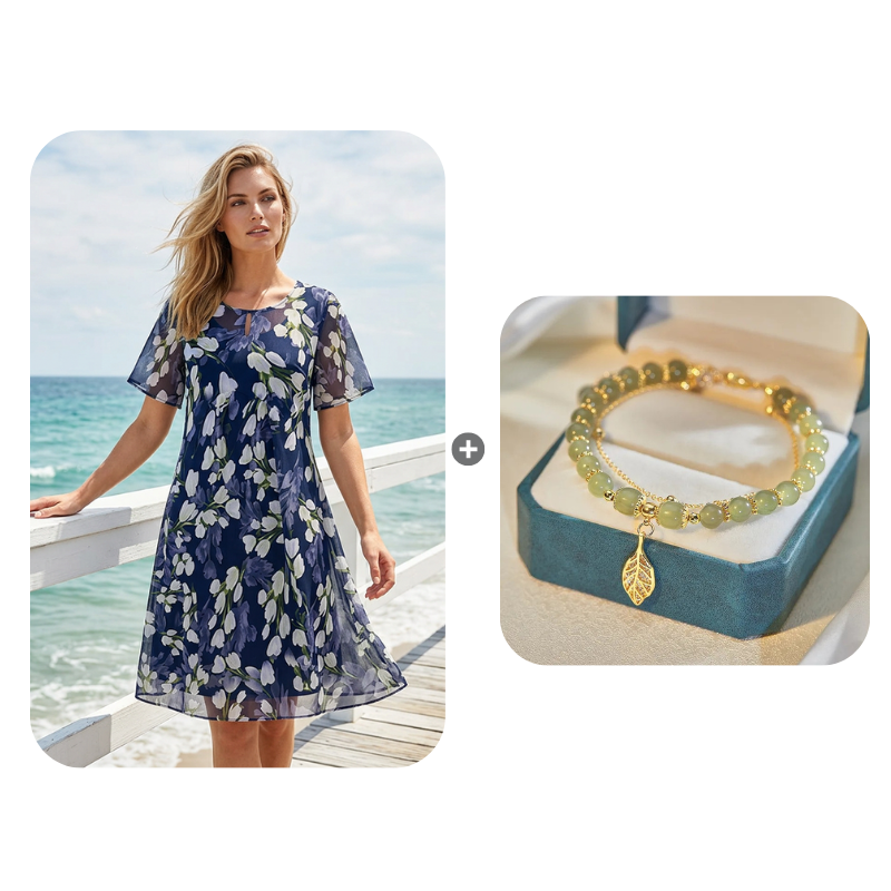 Tamsin | Vestido elegante de línea A con estampado floral