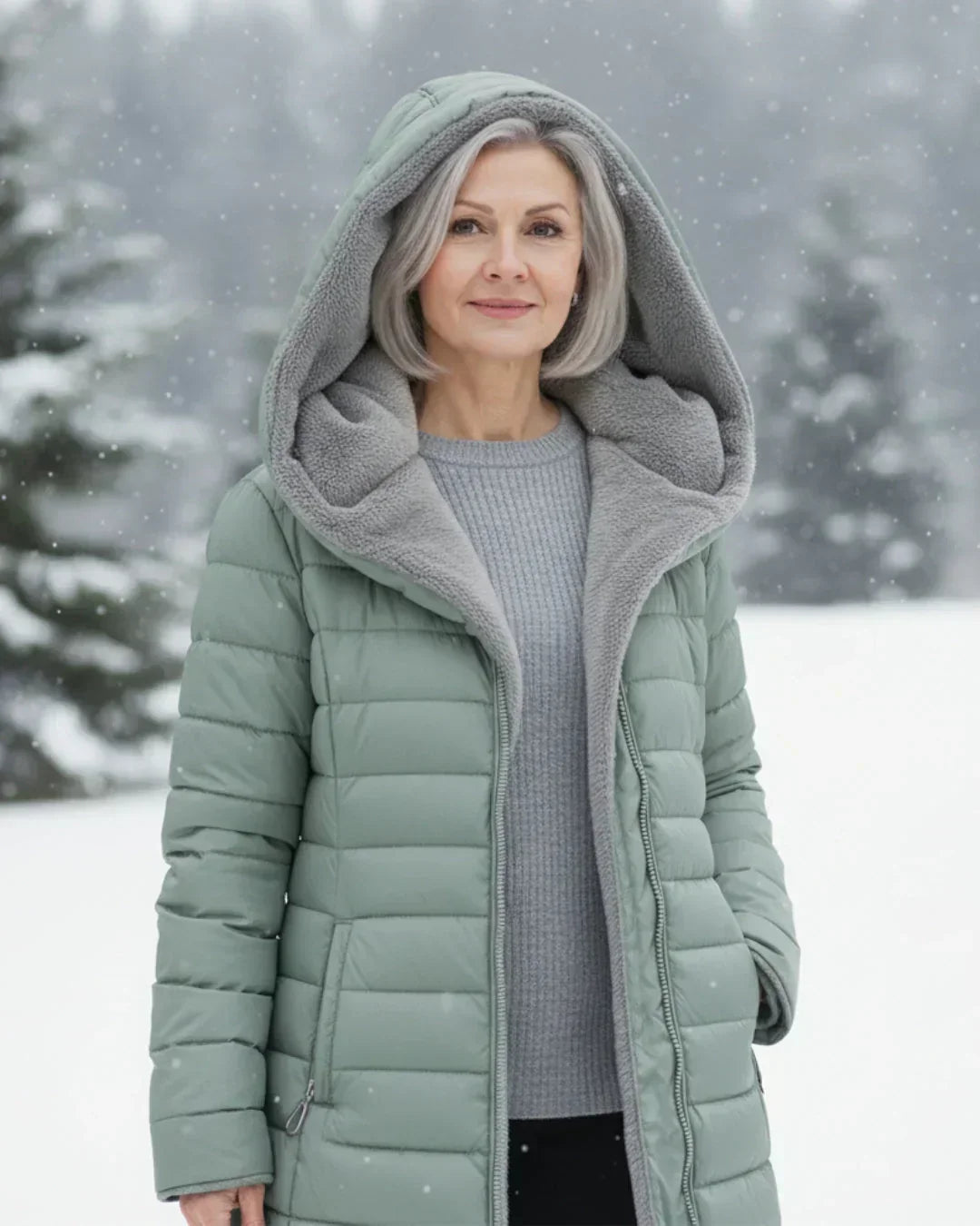 Suzanne | Abrigo largo acolchado con capucha
