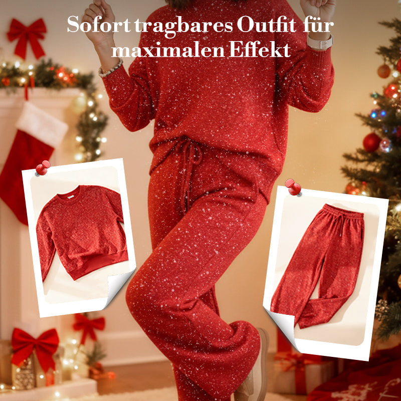 Leonie | Conjunto navideño de dos piezas con brillo para mujer
