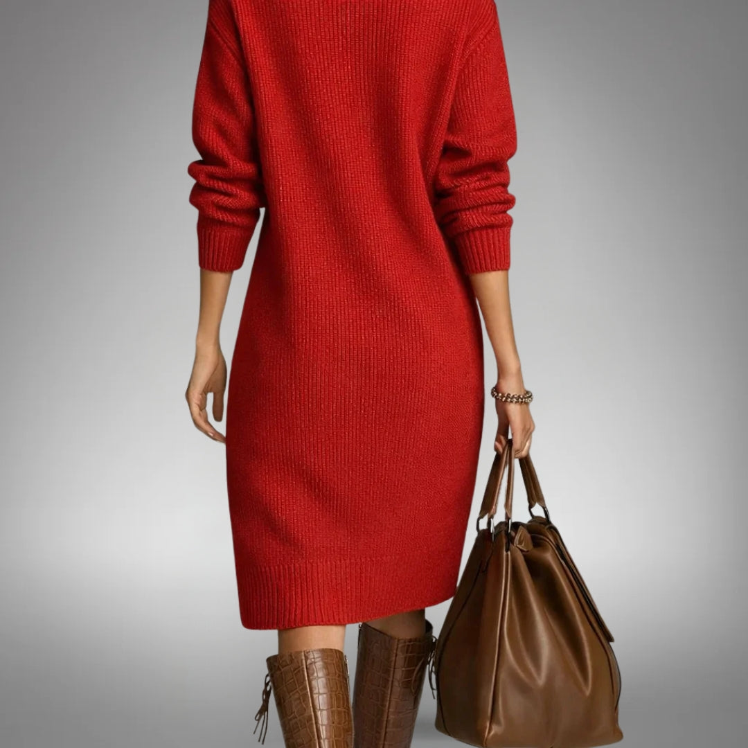 Elyon | Vestido jersey con cuello de botones