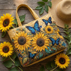 Bolso con girasoles y mariposas azules