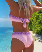 Lydia | Bañador de cuello halter con estampado de leopardo degradado