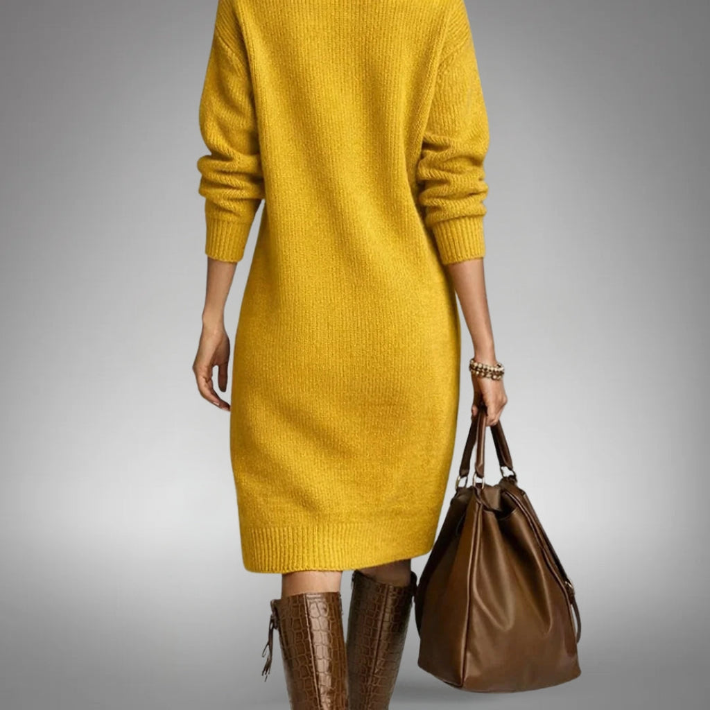 Elyon | Vestido jersey con cuello de botones