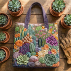 Bolso tote con jardín de suculentas