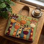 Bolso tote acolchado con jirafa