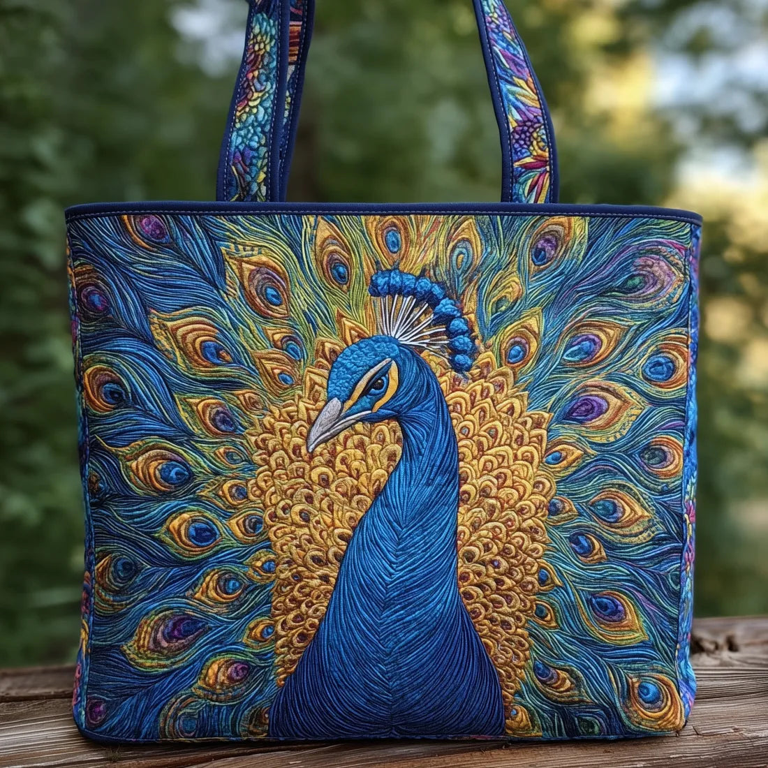 Bolso con pavo real majestuoso