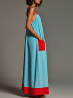 Roberta | Vestido largo de rayas con bolsillos