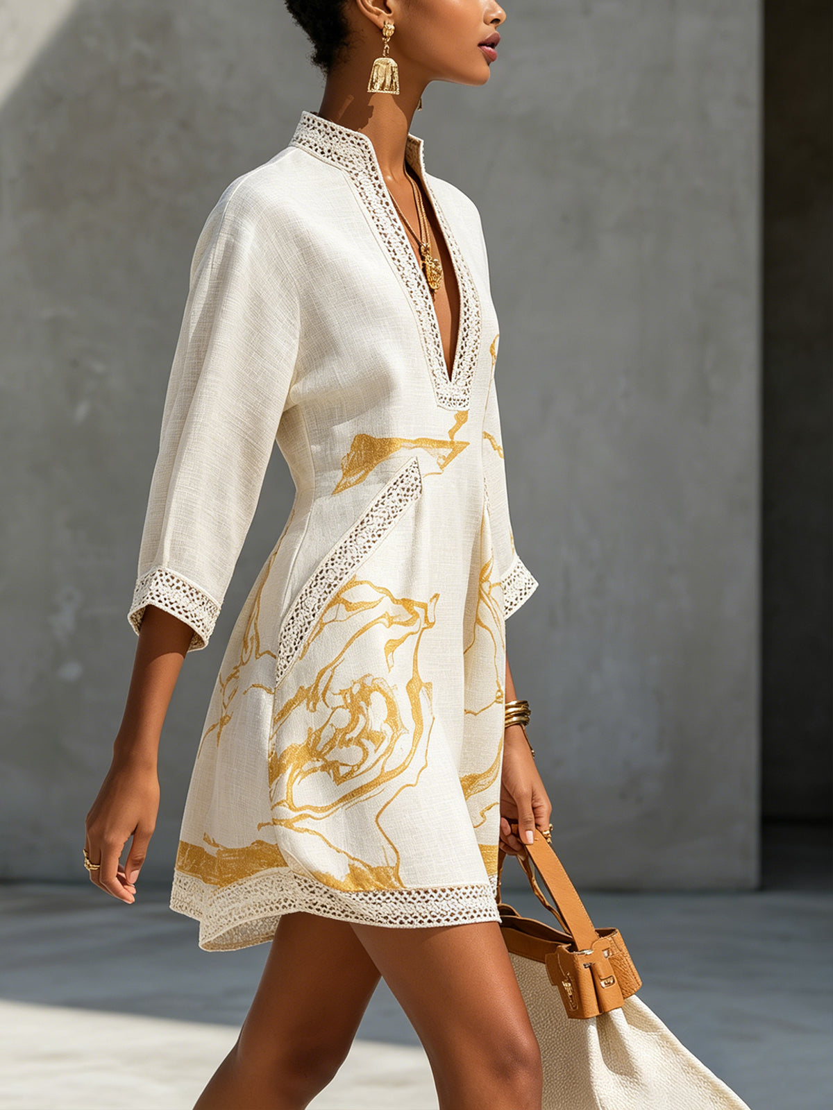 Amara | Minivestido elegante con ribete de ganchillo