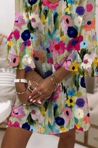 Tabithea | Vestido floral con escote en pico