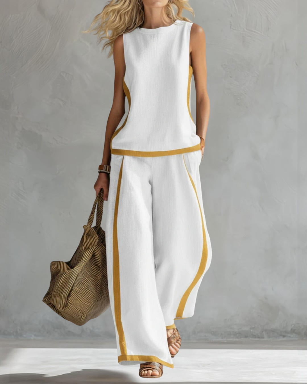 Soraya | Conjunto elegante de pantalón ancho y corte relajado
