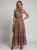 Louisa | Vestido midi drapeado con cuello halter