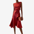 Eliana | Vestido midi elegante con corte asimétrico