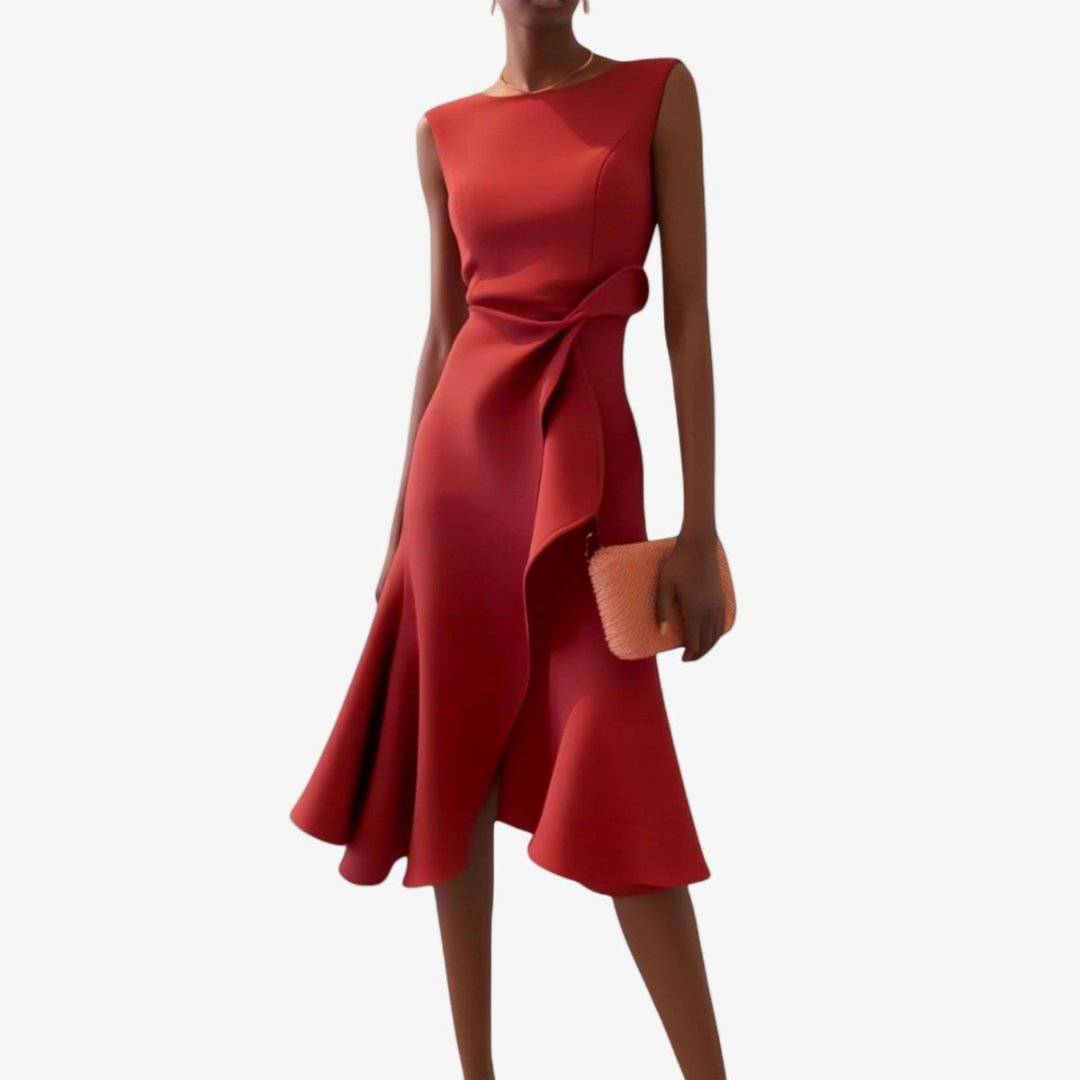 Eliana | Vestido midi elegante con corte asimétrico