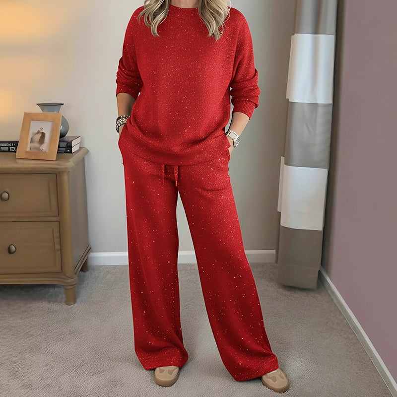 Leonie | Conjunto navideño de dos piezas con brillo para mujer