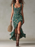 Zaira | Vestido largo de estilo boho retro