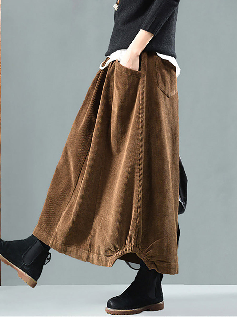 Hortense | Falda midi con cintura elástica y bolsillos