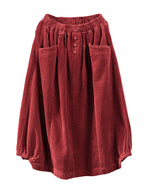 Hortense | Falda midi con cintura elástica y bolsillos