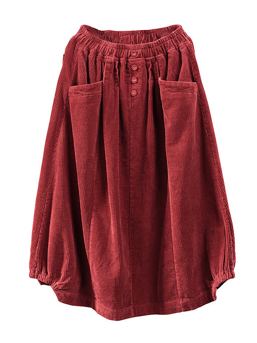 Hortense | Falda midi con cintura elástica y bolsillos