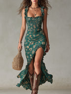Zaira | Vestido largo de estilo boho retro