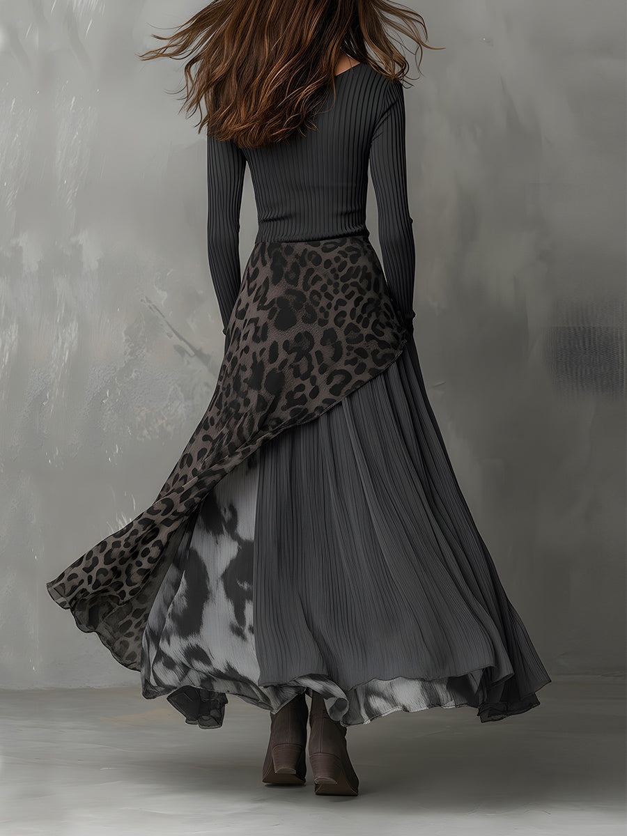 Claudia | Vestido bohemio con estampado de leopardo
