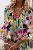 Tabithea | Vestido floral con escote en pico
