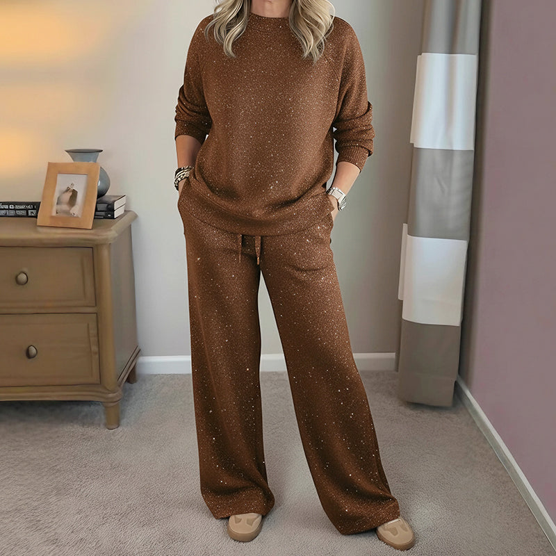 Leonie | Conjunto navideño de dos piezas con brillo para mujer
