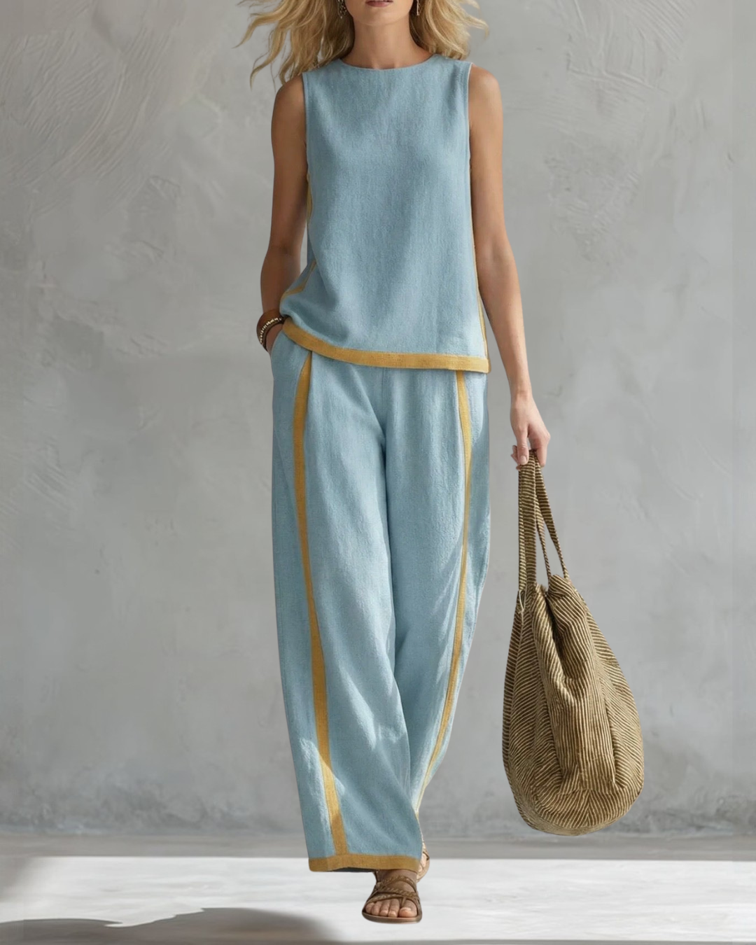 Soraya | Conjunto elegante de pantalón ancho y corte relajado