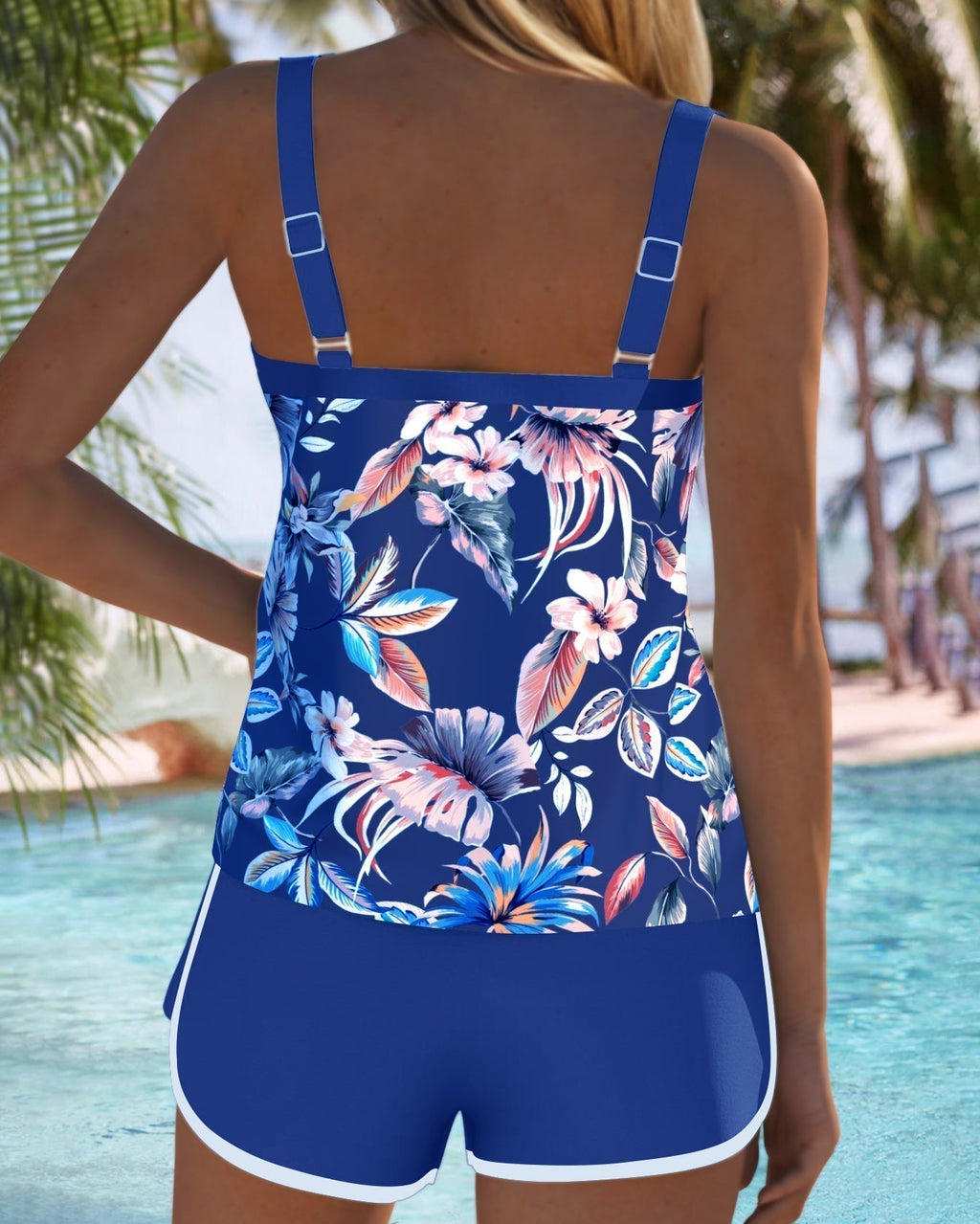 Imke | Tankini estampado sin mangas con cuello en U