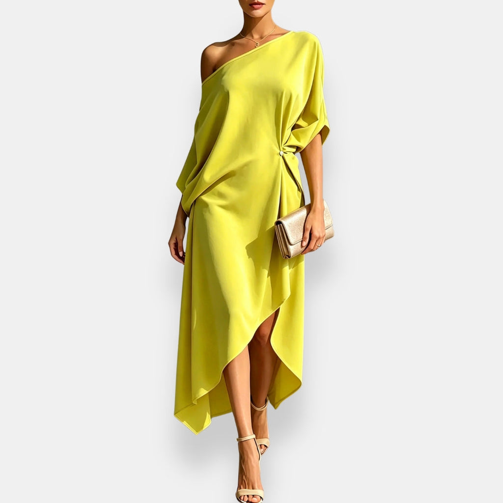 Orléane | Vestido drapeado asimétrico