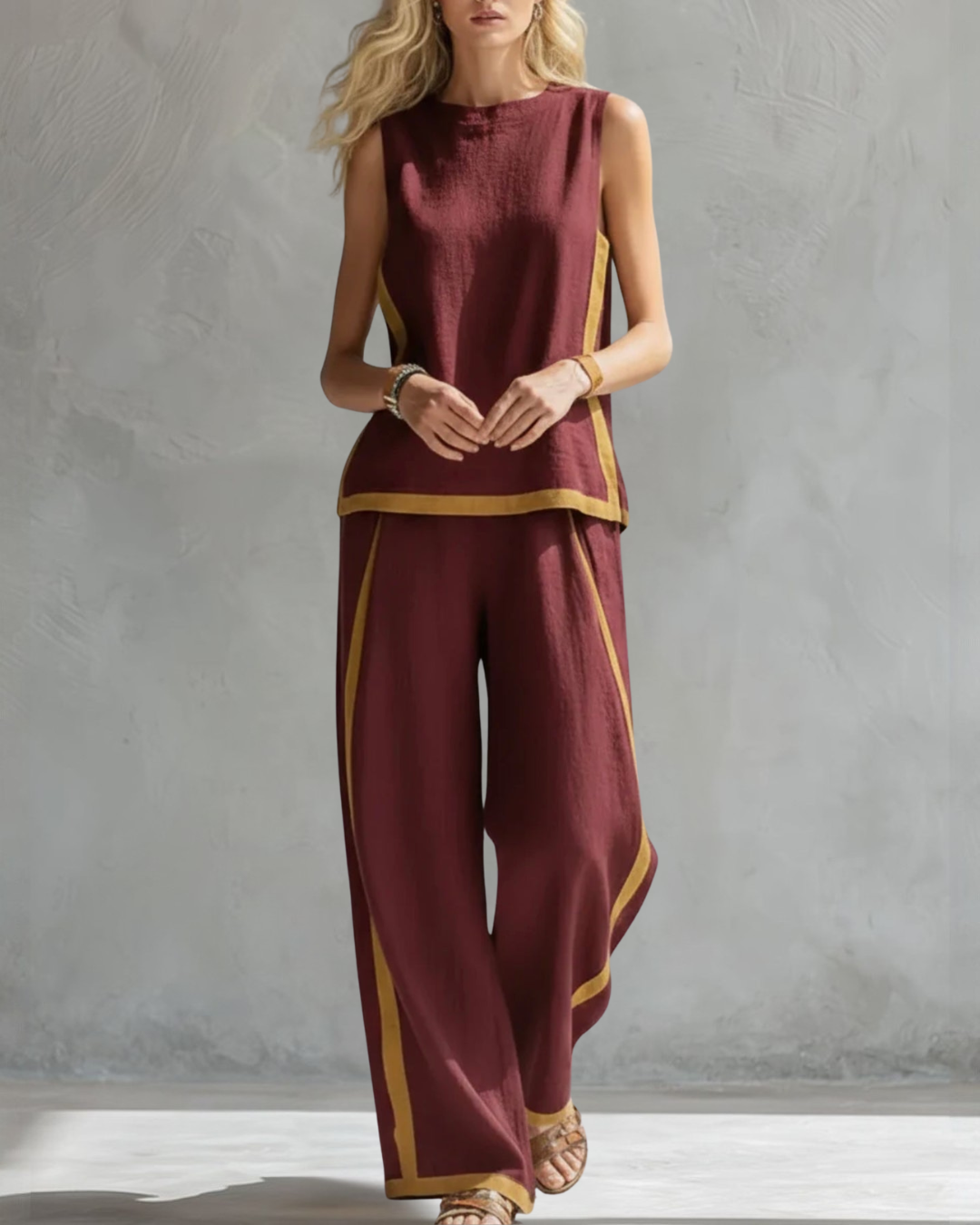 Soraya | Conjunto elegante de pantalón ancho y corte relajado