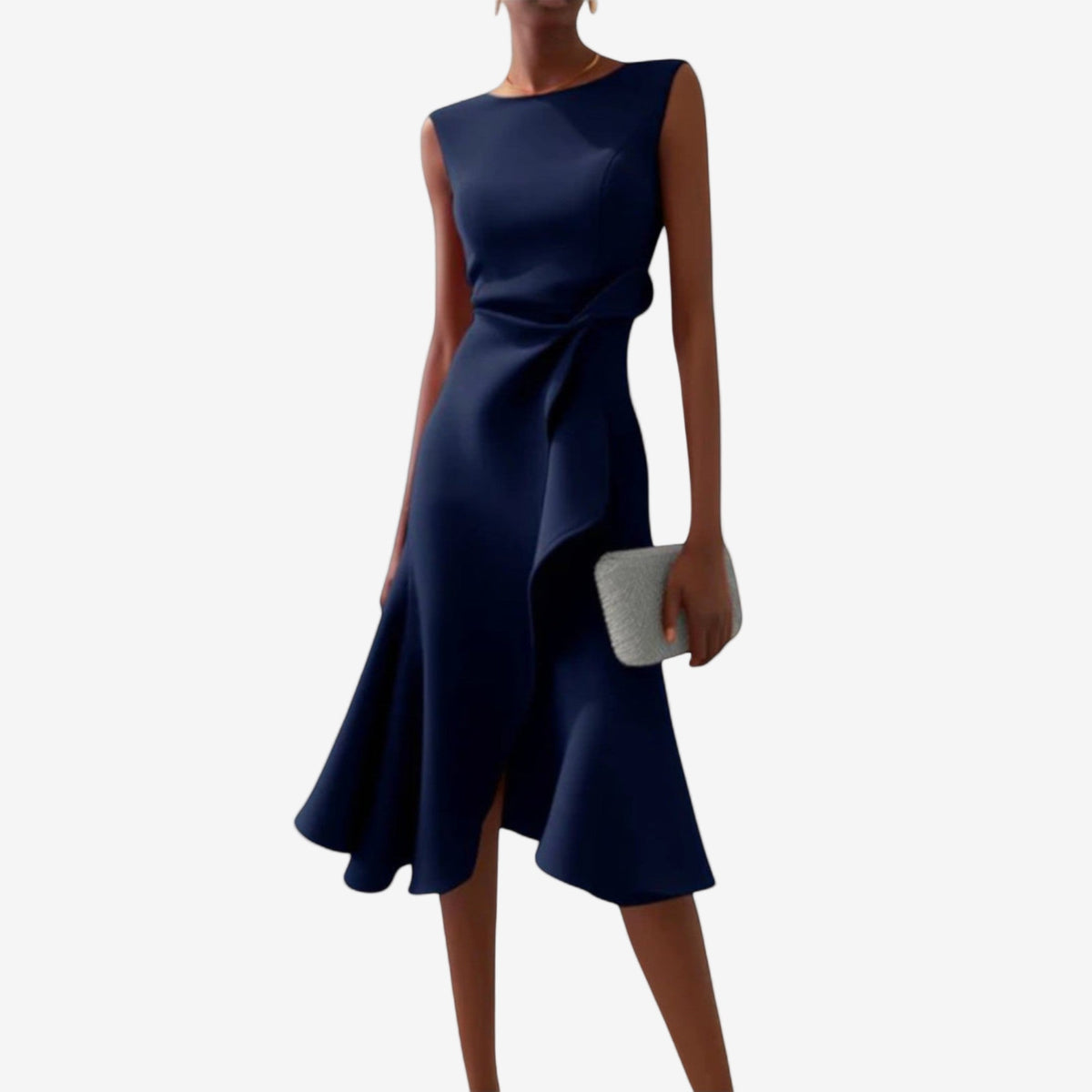 Eliana | Vestido midi elegante con corte asimétrico