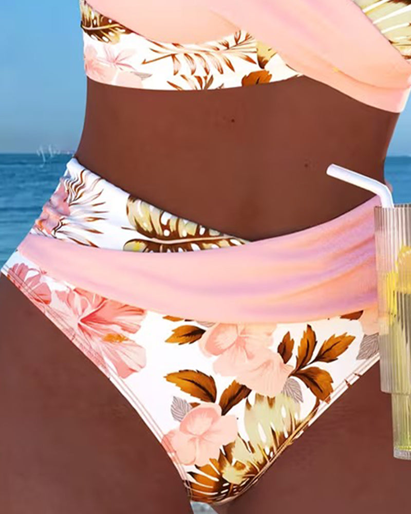 Jolina | Bikini de dos piezas floral con contraste