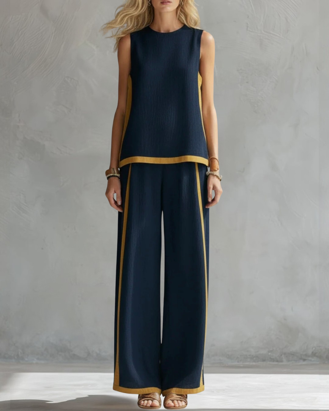 Soraya | Conjunto elegante de pantalón ancho y corte relajado