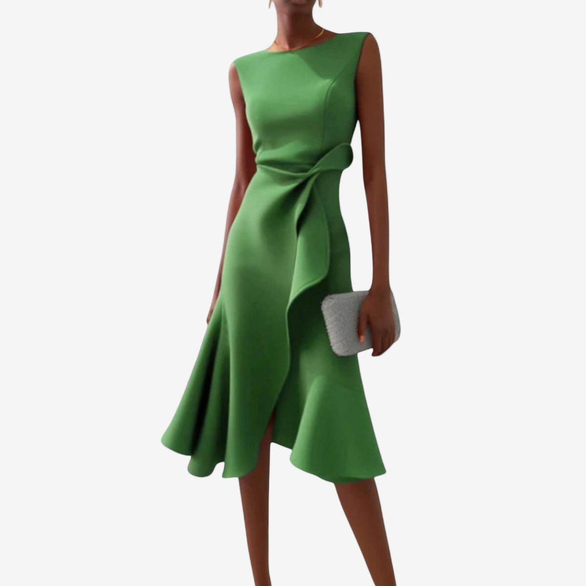 Eliana | Vestido midi elegante con corte asimétrico