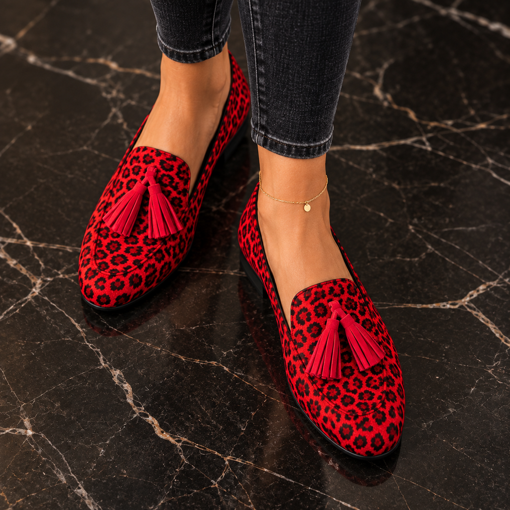 Nola | Mocasines de leopardo con borla