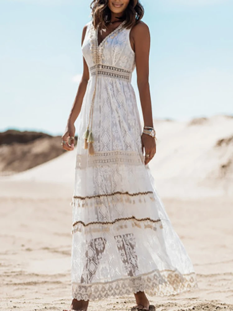 Emyrson | Vestido con cordón ajustable y borlas
