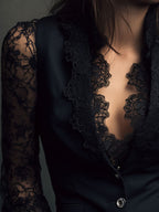 Selina | Blusa elegante de encaje con chaleco entallado