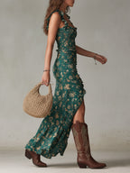 Zaira | Vestido largo de estilo boho retro