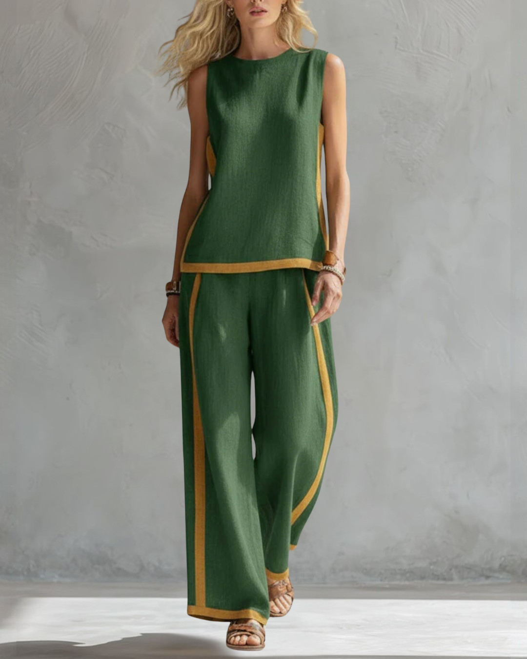 Soraya | Conjunto elegante de pantalón ancho y corte relajado