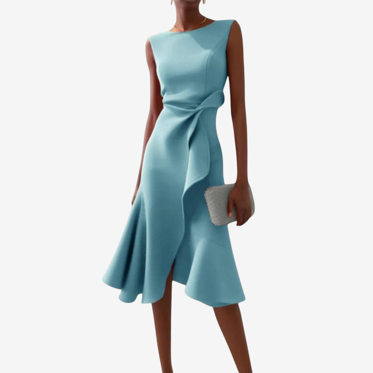 Eliana | Vestido midi elegante con corte asimétrico