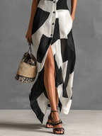 Marguerite | Vestido camisero con estampado geométrico