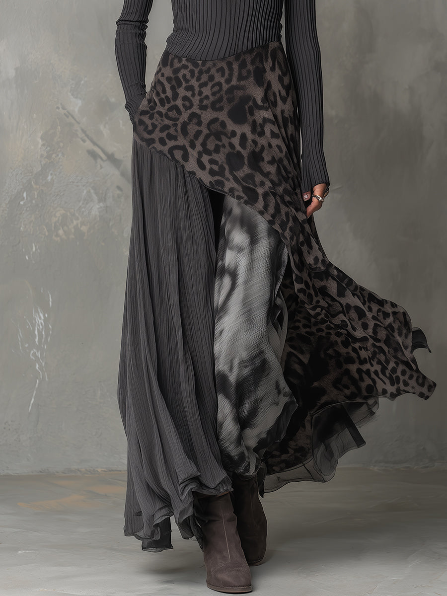 Claudia | Vestido bohemio con estampado de leopardo