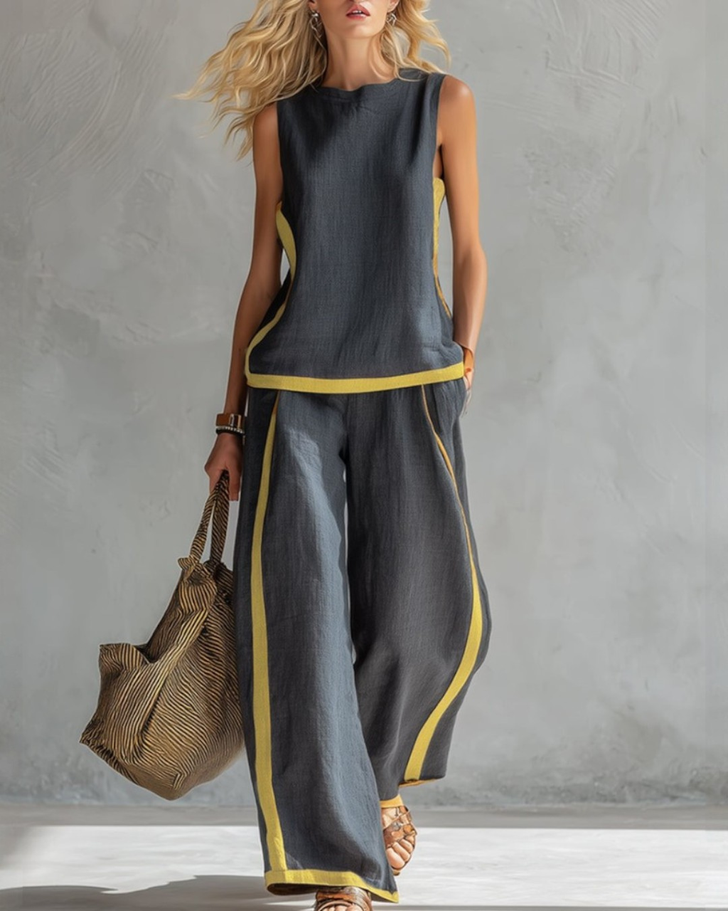 Soraya | Conjunto elegante de pantalón ancho y corte relajado