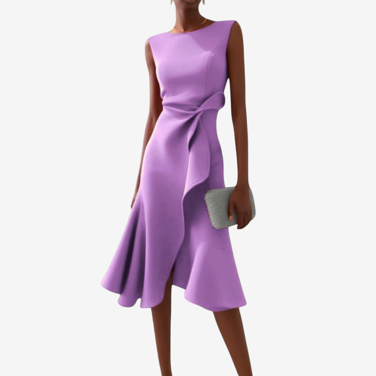 Eliana | Vestido midi elegante con corte asimétrico